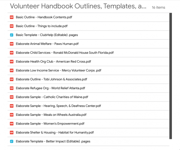 All of the Best Volunteer Handbooks from the Compiled in One